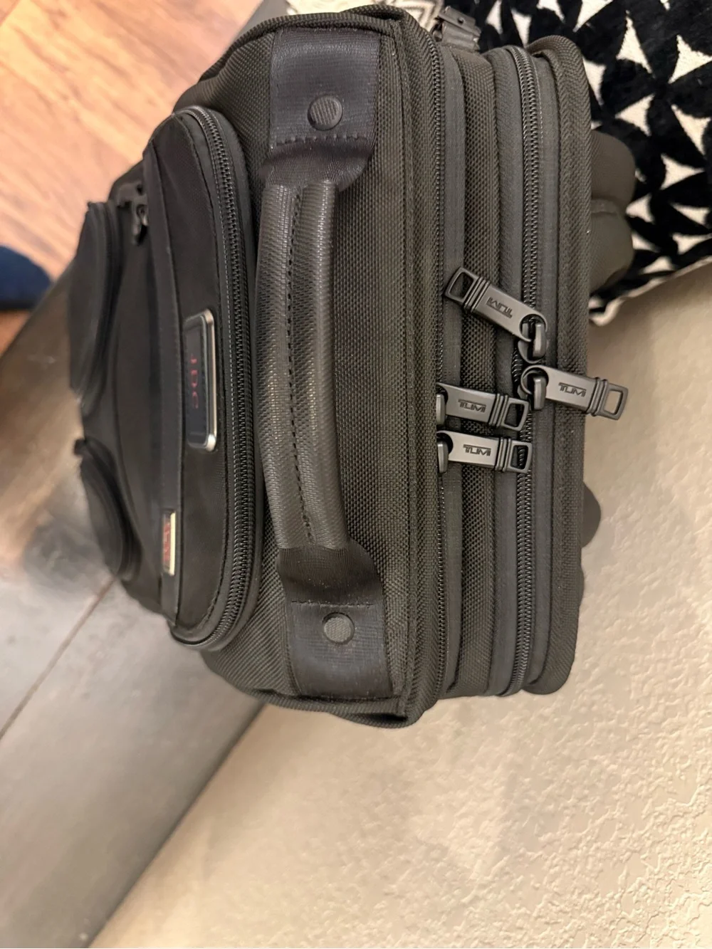 Tumi Black Backpack with JDC Patch